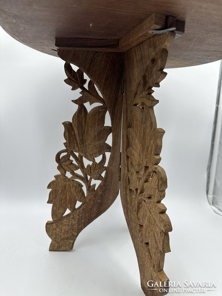 Carved practical small chair with grape and flower ornamentation