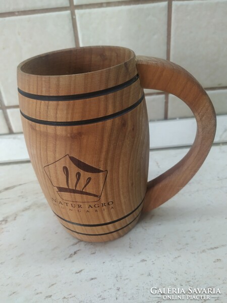 Retro wooden cup, beer mug for sale!