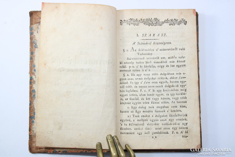 1819 Cluj - György méhes arithmetica from the library of the Bánffy noble family in half leather binding !!