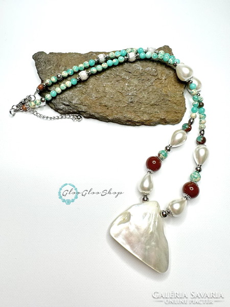 Tahiti collection - ocean green stainless steel unique necklaces