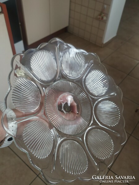 Retro glass cake stand, centerpiece, offering for sale!