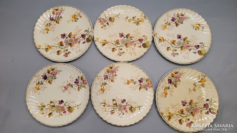 Antik fajansz Ludwig Wessel süteményes tányérok 6 db