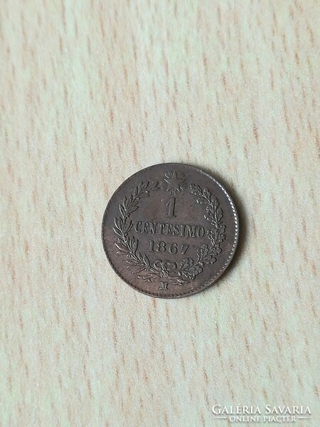 Italy 1 centesimo 1867 m aunc