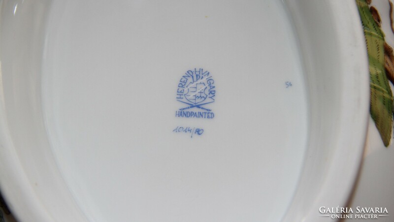 Herend Rothschild oval soup bowl with lemon holder