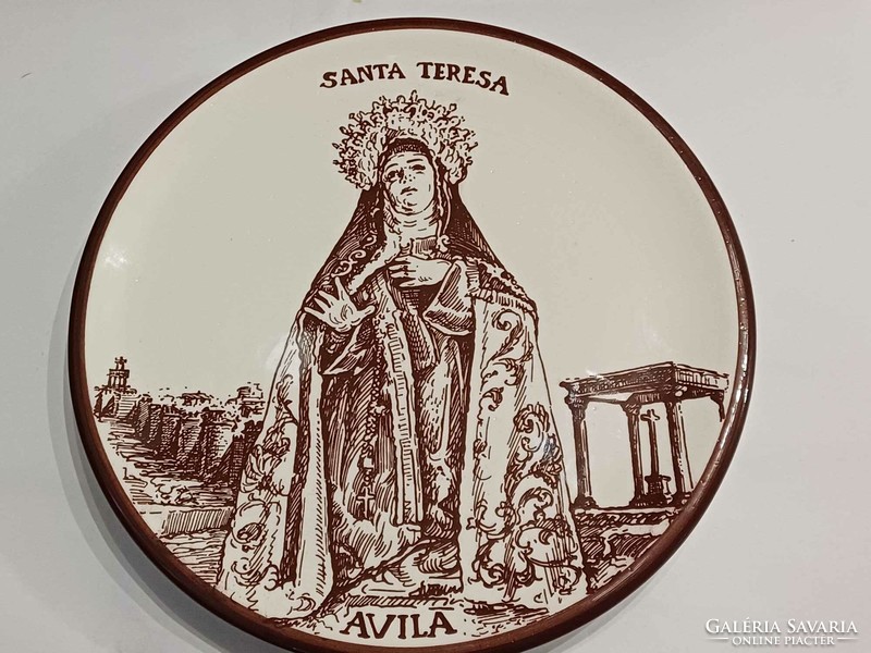 Santa Teresa Spanish porcelain wall plate