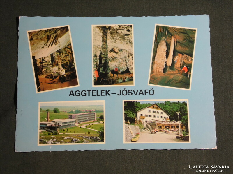 Postcard, aggtelek jósvafő, mosaic details, stalactite cave, resort, hostel, restaurant, hotel