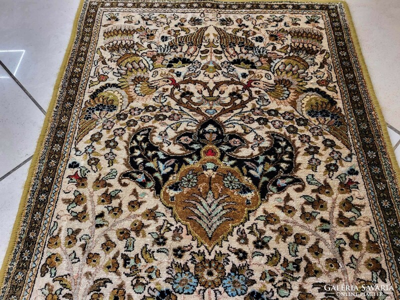 Iranian ghom 58x75 hand knotted wool persian rug bfz562