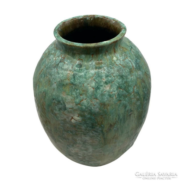Gádor István zöld váza 30 cm - M1277