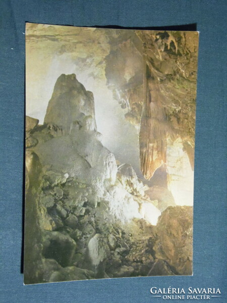 Képeslap, Aggtelek Jósvafő, Baradla cseppkőbarlang, búbos kemence cseppkő részlet