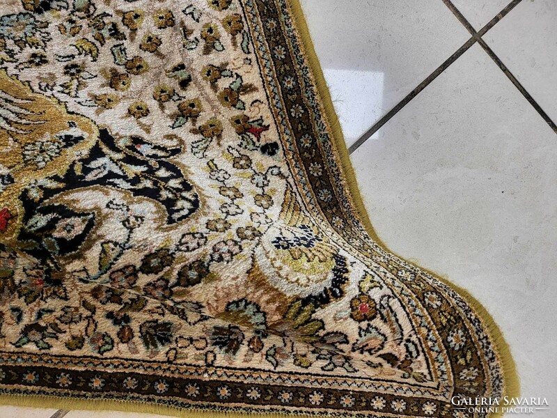 Iráni ghom 58x75kézi csomózású gyapjú perzsa szőnyeg BFZ562