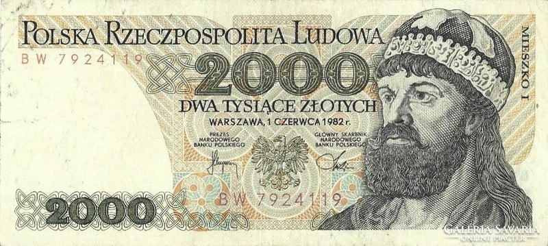 2000 Zloty zlotych 1982 Poland rare