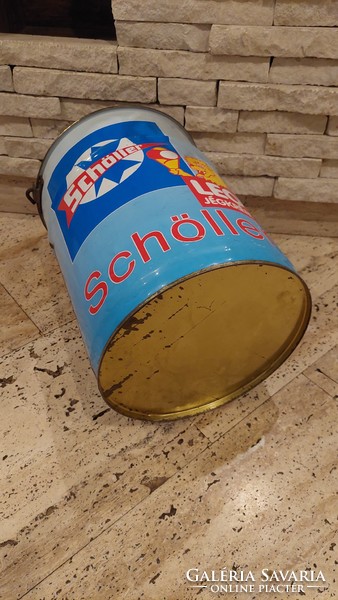 Schöller leo ice cream tin bucket, advertising carrier
