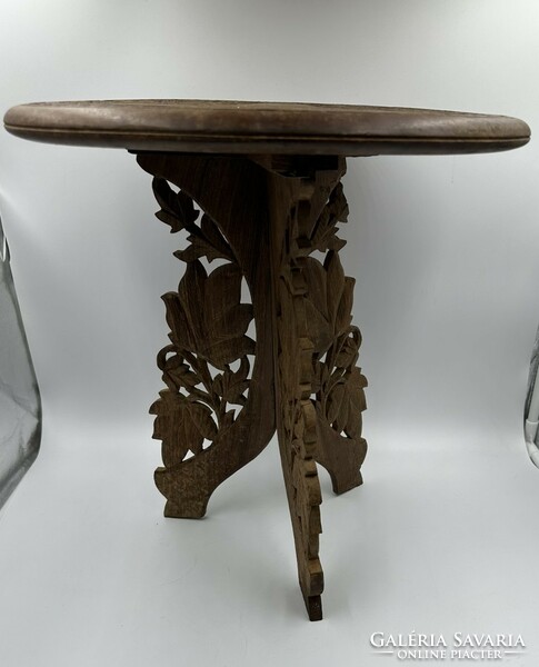 Carved practical small chair with grape and flower ornamentation