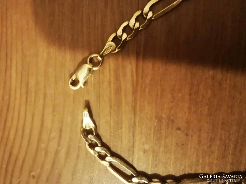 14 carat unisex gold necklace with figure shape, 6 g. 54 Cm.