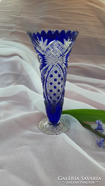Rattenberg metszett kétrétegű kristály váza