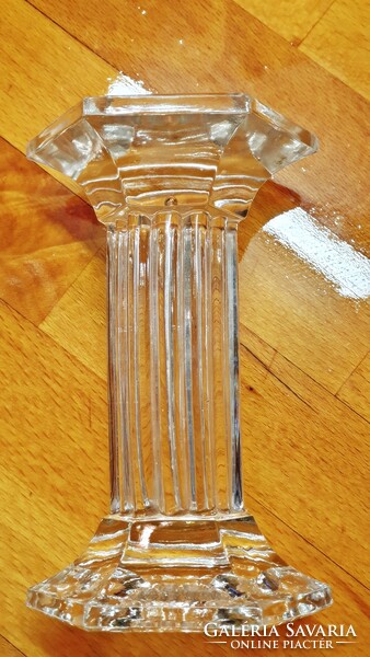 Régi, biedermeier tömör üveg posztamens. 2 db. egyforma. 12,5 cm. magas.