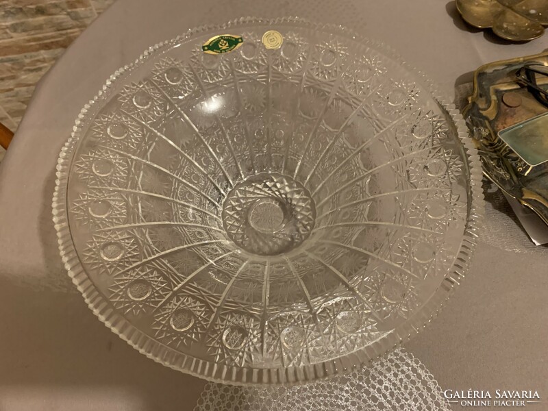Huge lead crystal fruit bowl, centerpiece, new, never used vintage