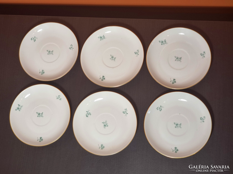 Herend porcelain, 6 pcs. teacup base, with the Herend mark pressed into the mass, second half of the xx.Szd.