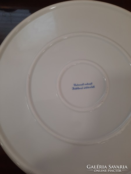 Fehér Herendi porcelán kör alakú kínáló tál, pizza tál