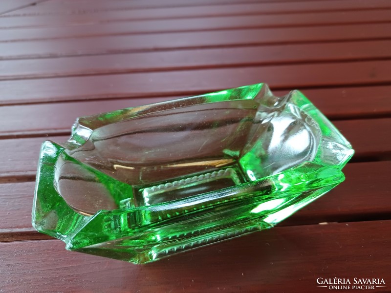 Old thick glass ashtray - uranium glass?