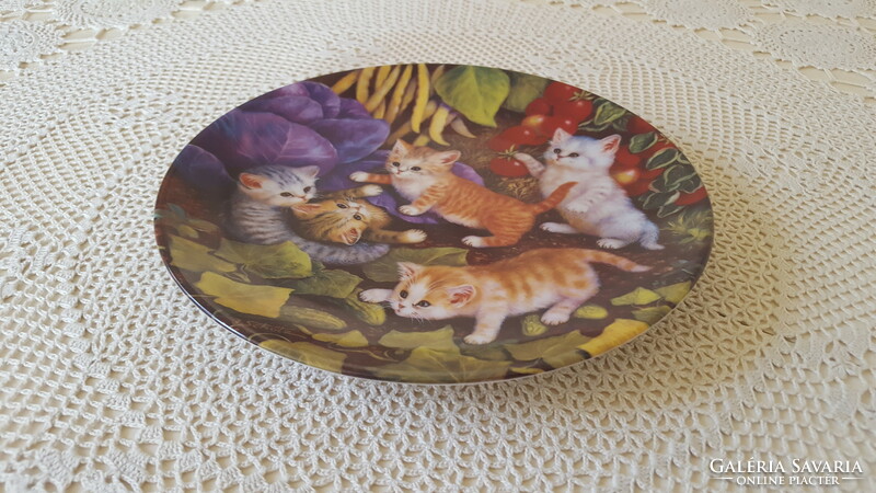 Kahla cat porcelain plate, wall plate