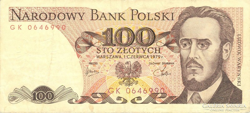 100 zloty zlotych 1979 Lengyelország