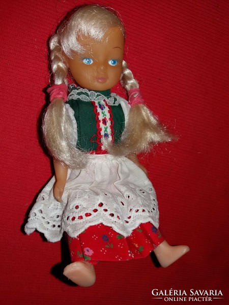 Antique folk costume doll in very good condition, rubber head, hard plastic body, 18 cm as shown in the pictures