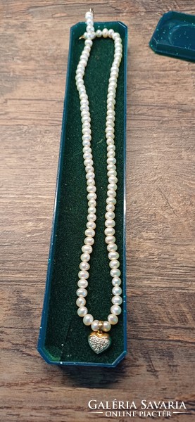 45 cm freshwater pearl string with gold clasp, perfect for a gift, for sale
