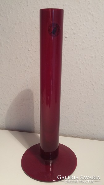 Red, single strand, glass vase, handmade,