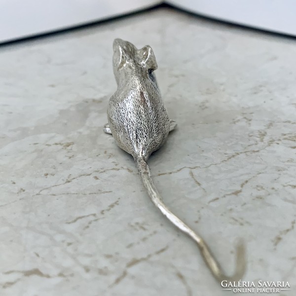 800-as ezüst egér figura, magyar fémjellel, videó elérhető