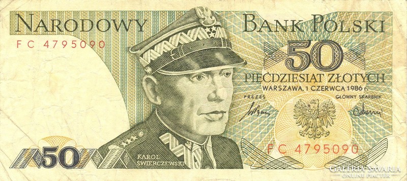 50 zloty zlotych 1986 Lengyelország