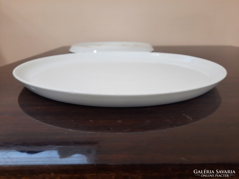White Herend porcelain round serving bowl, pizza bowl