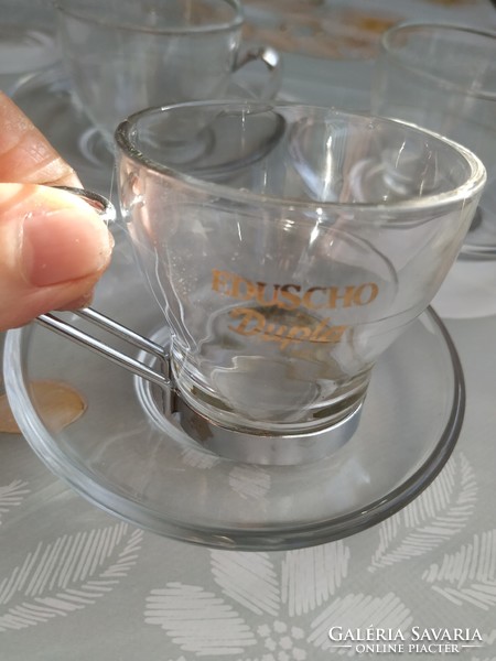Üveg kávés készlet eladó ! Üveg kávés csésze kis tányérral 3 db eladó!