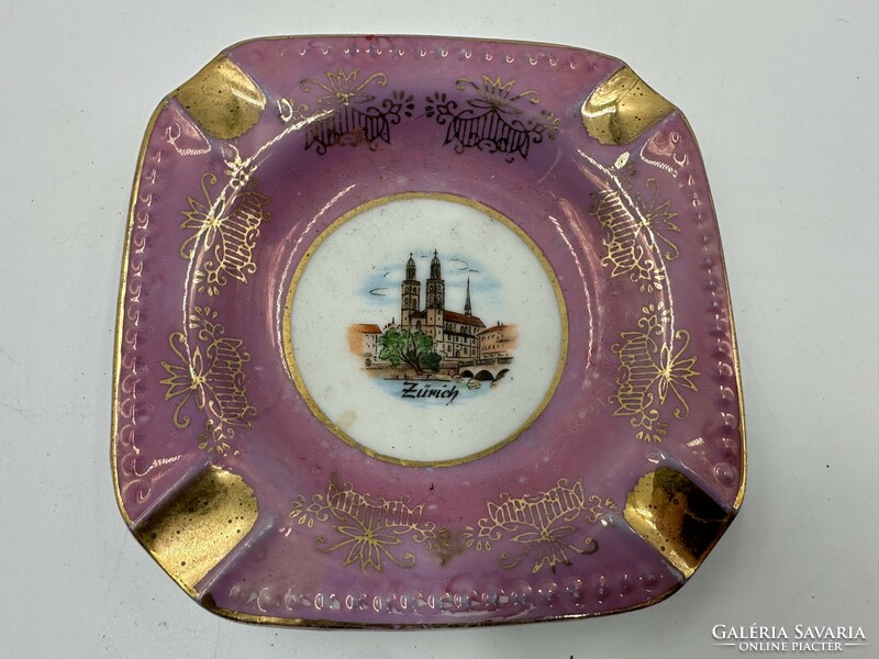 Zürich souvenir pink porcelain ashtray