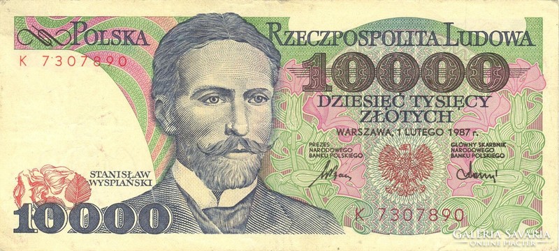 10000 Zloty zlotych 1987 Poland 1.