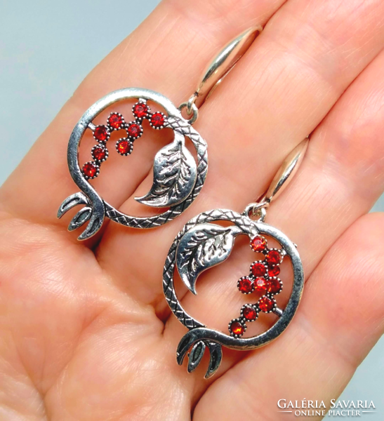 Silver-plated pomegranate earrings 111