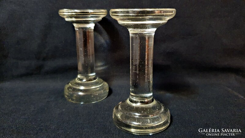 Old Biedermeier solid glass postman. 2 pcs. Same. They are 10.6 cm tall.