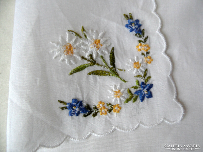 Tyrolean grassy, floral decorative handkerchief