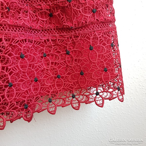 New size 44/l wine red lace dress, casual midi dress, bridesmaid dress