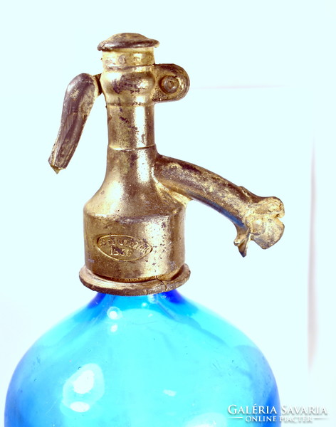 1936 Délvidék - blue soda bottle with szatka skirt style