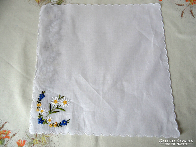 Tyrolean grassy, floral decorative handkerchief