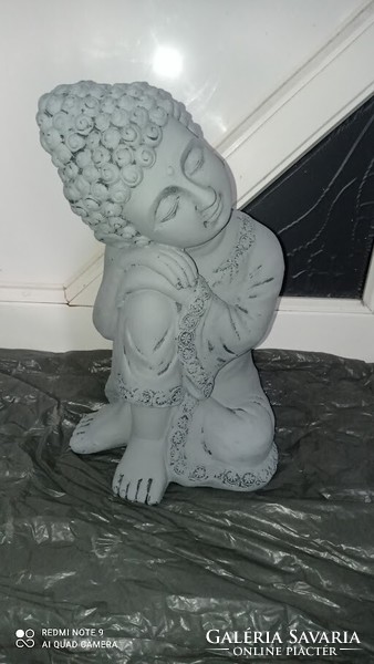 Nagy (kb 50 cm)  Buddha szobor, szürke kerti? figura