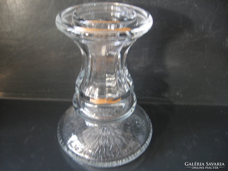 Retro pressed glass candle holder