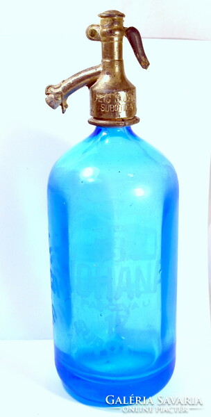 1936 Délvidék - blue soda bottle with szatka skirt style