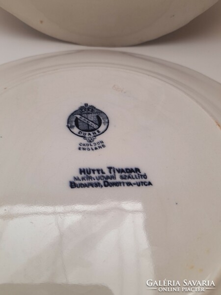 Hüttl Tivadar, Cauldon fajansz lapos tányérok, 2 db egyben