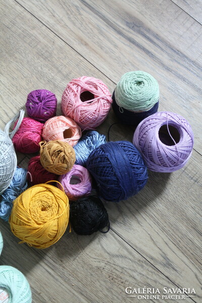 Colored cotton crochet threads - in good condition