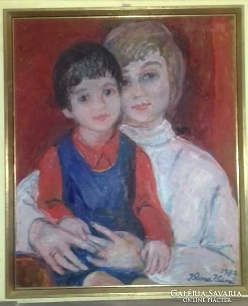 Róna skárna: mother with her child