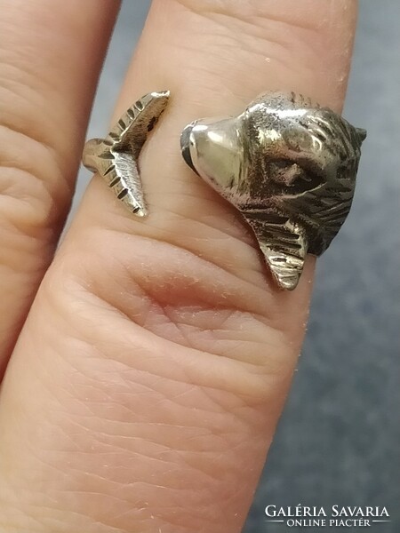 Dolphin silver ring