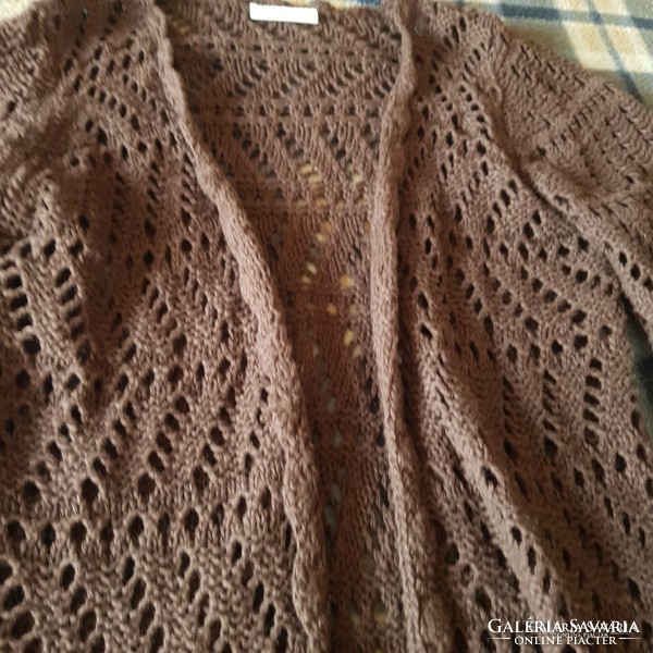 Chocolate brown crochet jacket top cardigan