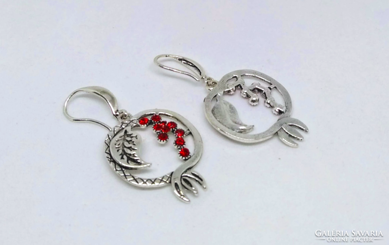 Silver-plated pomegranate earrings 111